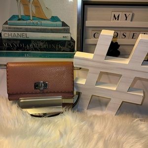 Fendi Wallet Selleria Peekaboo Long Bifold Pink Double Open Women's Leather
